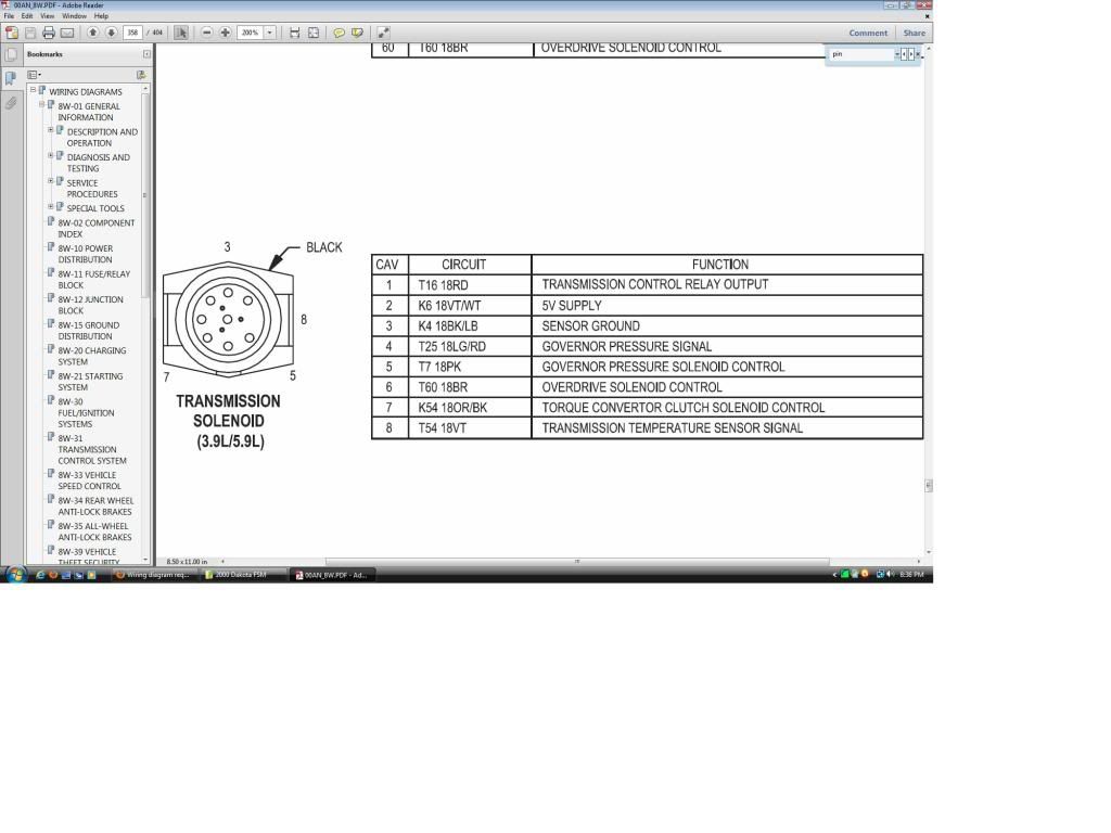 Wiring diagram request - transmission 8-pin electrical harness